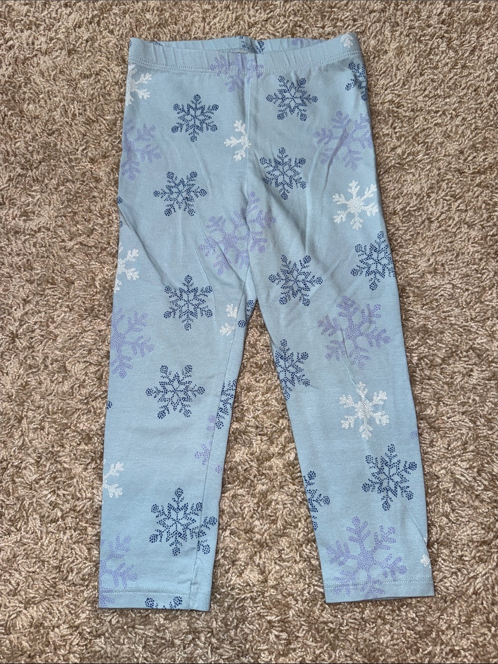 Cat & Jack Light Blue Snowflake Print Leggings